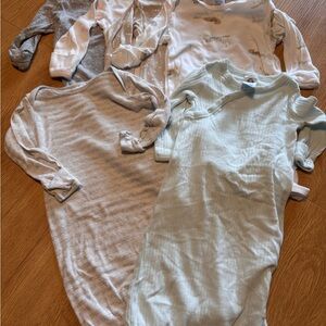 Gerber Baby Sleep Gowns in Gray and Cream